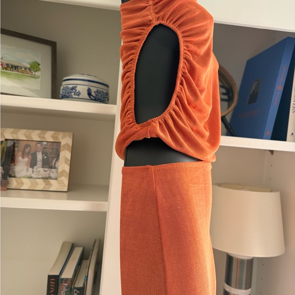 Hello Molly Vibrant Orange One Shoulder Cutout Dress - Picture 2 of 4